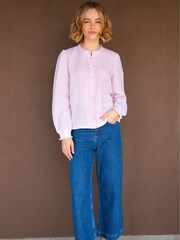 Aspiga Holly Pin Tuck Cotton Cheesecloth Long Sleeve Blouse - Bild 2 von 2