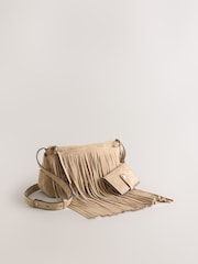 Πέτρα - Τσάντα χιαστί με κρόσια από σουέτ - Εικόνα 1 από 6