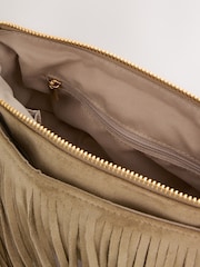 Stone Suedette Fringe Cross-Body Bag - Image 10 of 10
