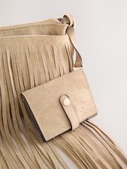 Πέτρα - Τσάντα χιαστί με κρόσια από σουέτ - Εικόνα 3 από 6