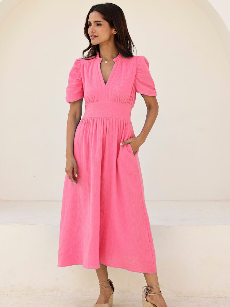 Aspiga Pink Esha Cheesecloth Dress - Image 4 of 4 Aspiga Pink Esha Cheesecloth Dress - Image 4 of 4
