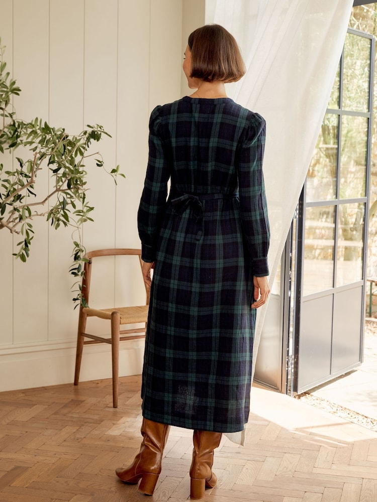 Aspiga Black Harper Checked Double Cloth Cotton Dress - Image 2 of 4 Aspiga Black Harper Checked Double Cloth Cotton Dress - Image 2 of 4