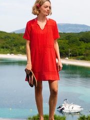 Aspiga Red Roxy Crinkle Lace Kaftan - Image 2 of 2