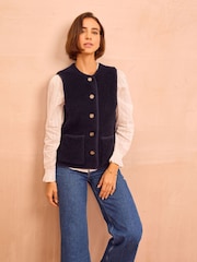 Aspiga Blue Borg Wool Blend Gilet - Image 1 of 4