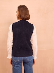 Aspiga Blue Borg Wool Blend Gilet - Image 2 of 4