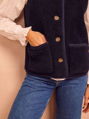 Aspiga Blue Borg Wool Blend Gilet - Image 4 of 4