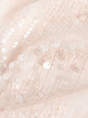 Neutral Sequin Midi Skirt - Image 7 of 8