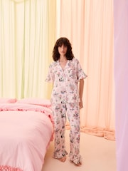 Cath Kidston Ecru Island Print Button Through Pyjamas Set - Image 3 of 8