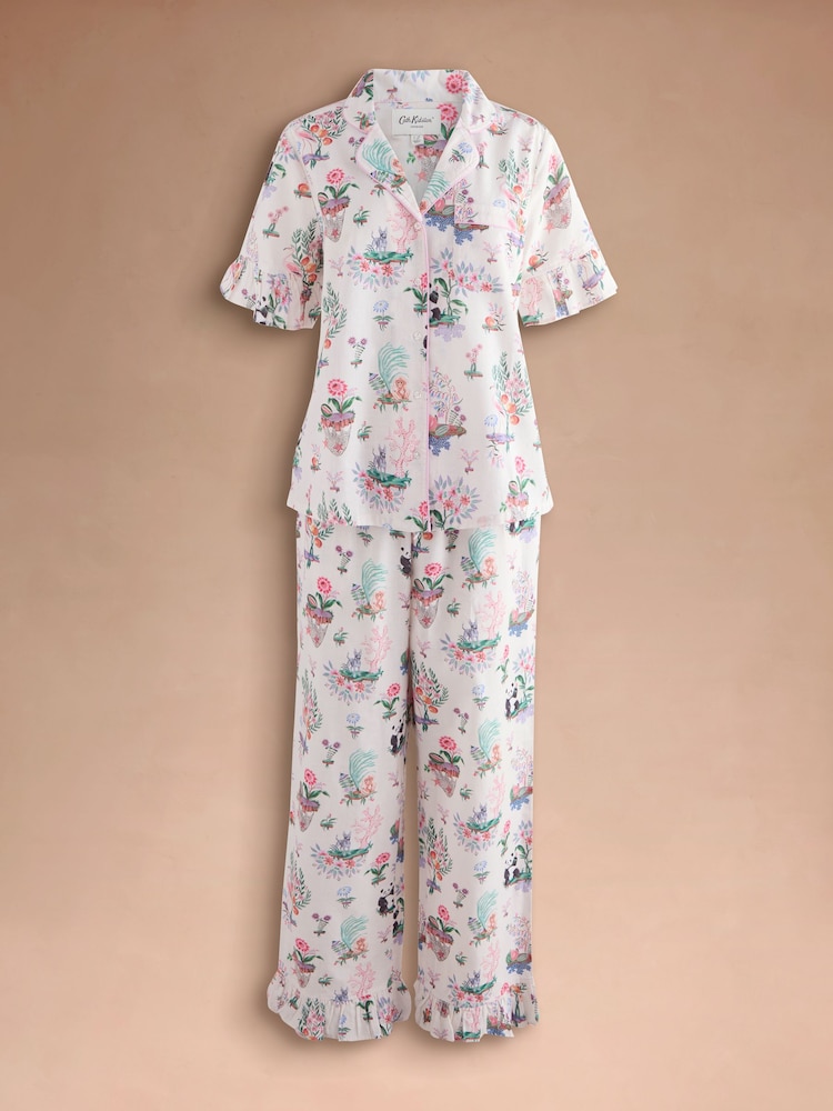 Cath Kidston Ecru Island Print Button Through Pyjamas Set - Image 8 of 8