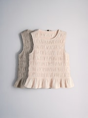 The Set 2 Pack Jersey Smocked Sleeveless Tops Pink/Brown - Image 1 of 5