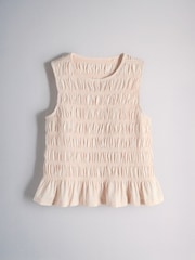 The Set 2 Pack Jersey Smocked Sleeveless Tops Pink/Brown - Image 2 of 5