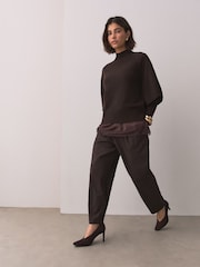 Chocolate Brown Knitted Mock Layer Jumper - Image 2 of 7