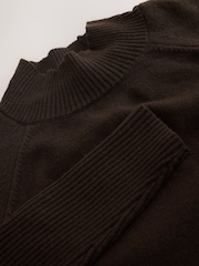 Chocolate Brown Knitted Mock Layer Jumper - Image 6 of 7