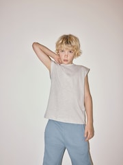 The Set 3 Pack Cotton Jersey Sleeveless T-Shirts Green/Grey/White - Image 4 of 6