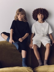 The Set 2 Pack Jersey Interlock Short Sleeve Pocket T-Shirt and Short Set Black/Cream - Image 2 of 6