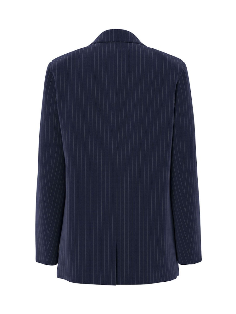 Pieces Blue Loose Striped Blazer - Image 6 of 6