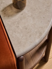 MADE.COM Walnut and Marble Everett Sofa Side Table - Image 3 of 6