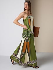 Ecru/Brown Print Satin Camisole - Image 2 of 7