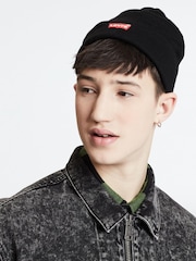 Levi's® Black Red Batwing Embroidered Beanie - Image 1 of 4