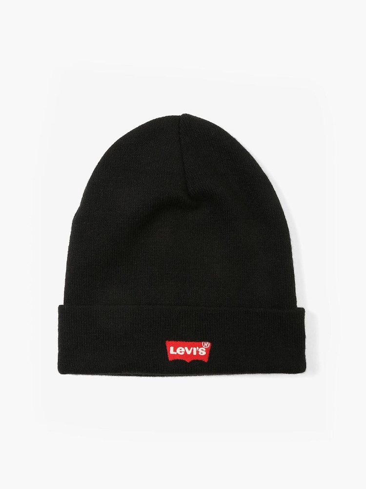 Levi's® Black Red Batwing Embroidered Beanie - Image 2 of 4