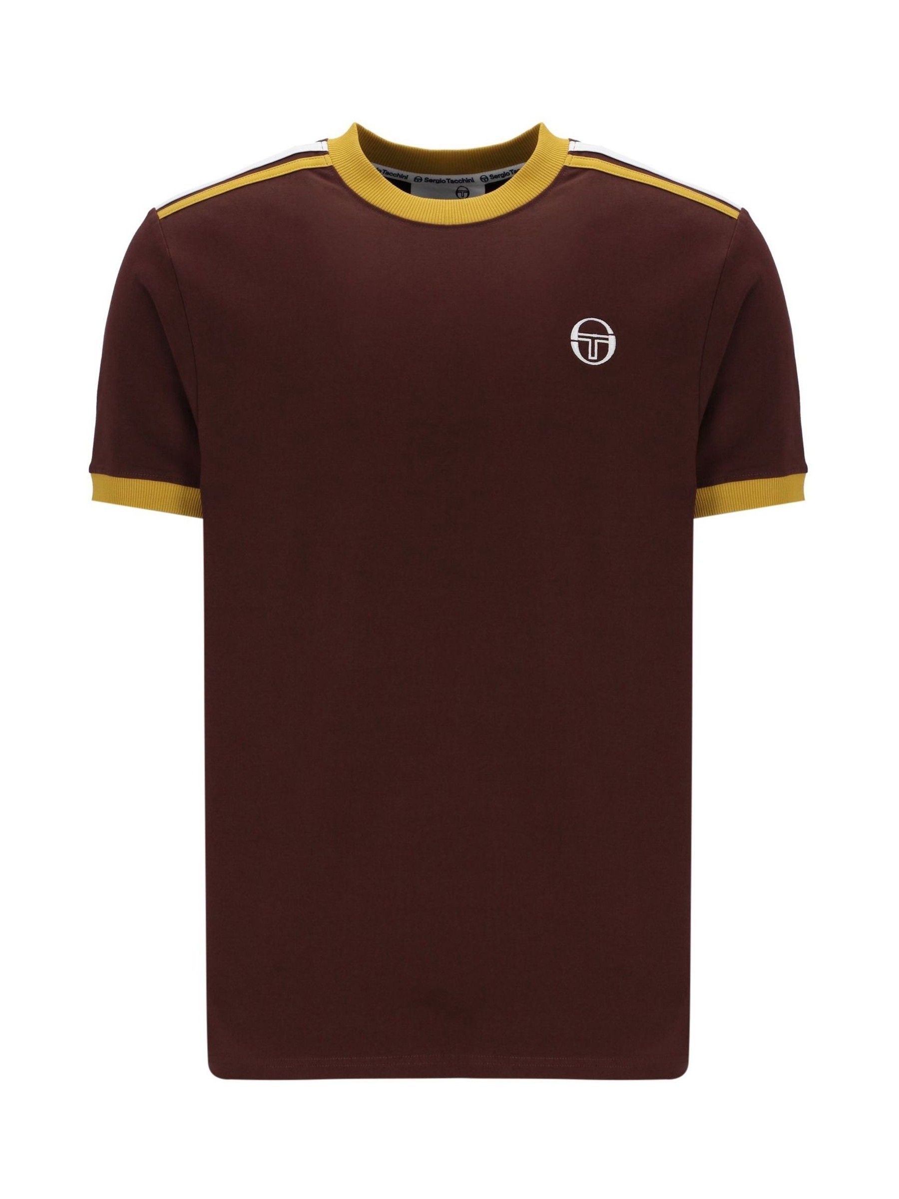 SERGIO TACCHINI SS Stripe A Small Logo - T-Shirt Uomo/Donna In Cotone, Manica Corta, Col Contrasto