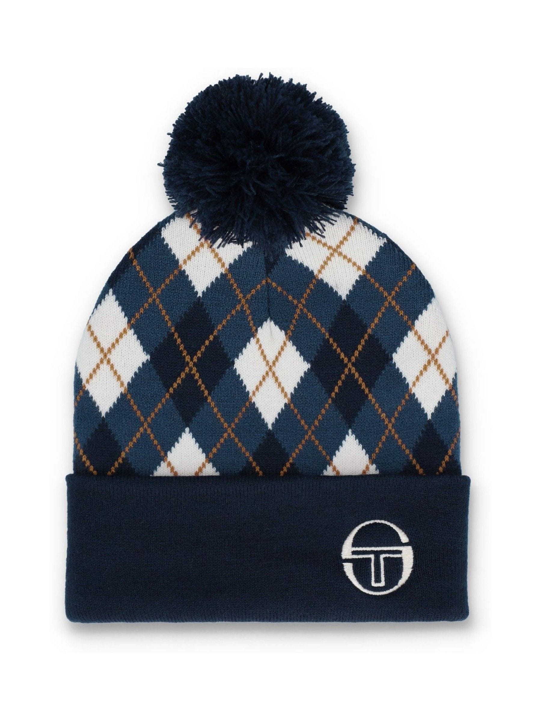 Buy Sergio Tacchini Blue Hamilton Jacquard Argyle Beanie from Next USA