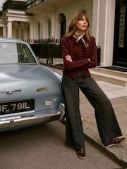 Mint Velvet Red Burgundy Wool Blend Knit Cardigan - Image 2 of 8