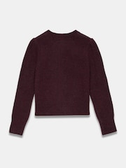 Mint Velvet Red Burgundy Wool Blend Knit Cardigan - Image 8 of 8