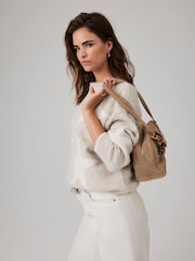 Mint Velvet Grey Neutral Star Knit Jumper - Image 6 of 8
