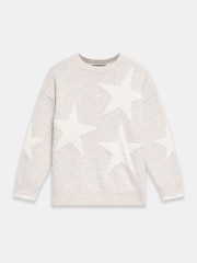 Mint Velvet Grey Neutral Star Knit Jumper - Image 7 of 8