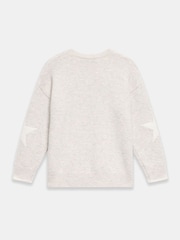 Mint Velvet Grey Neutral Star Knit Jumper - Image 8 of 8