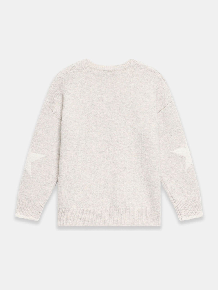 Mint Velvet Grey Neutral Star Knit Jumper - Image 8 of 8