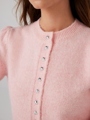 Mint Velvet Pink Wool Blend Knit Cardigan - Image 4 of 7