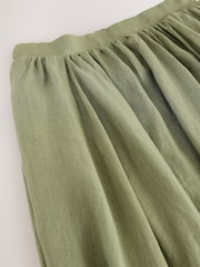 Khaki Green N. Premium Linen Midi Skirt - Image 3 of 3