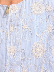 Friends Like These Blue Stripe Embroidered Cornelli Bomber Jacket - Image 2 of 6