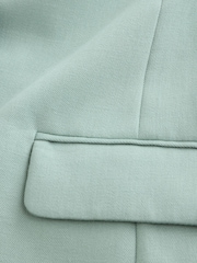 Sage Green Crinkle Fabric Single Breasted Blazer - Image 7 of 8