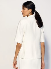 Ecru Soft Touch Short Sleeve Jacket - Image 4 of 8