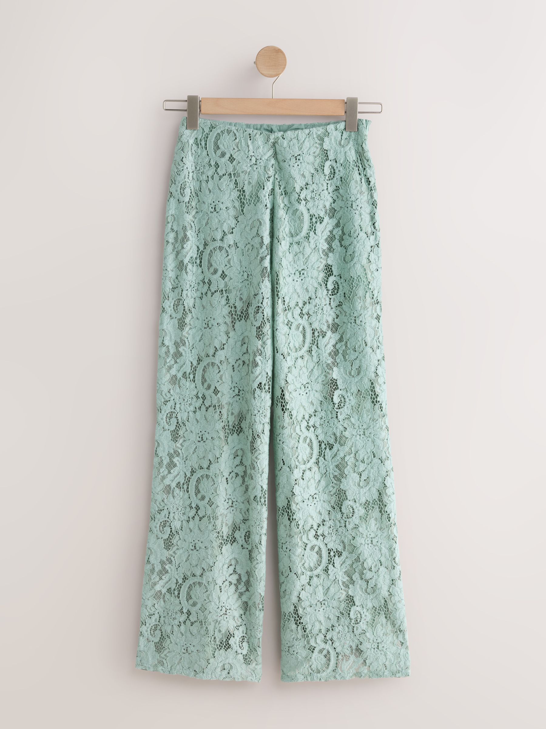 Buy Mint Green N. Premium Lace Wide Leg Trousers from Next Oman