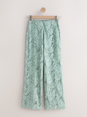 Mint Green N. Premium Lace Wide Leg Trousers - Image 6 of 8