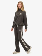 Superdry Grey Athletic Stripe Flare Joggers - Image 3 of 7