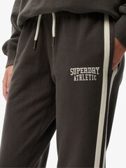 Superdry Grey Athletic Stripe Flare Joggers - Image 6 of 7