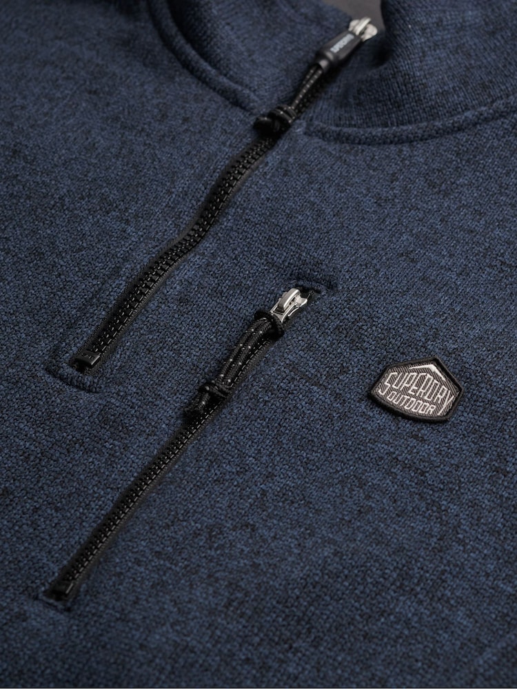 Superdry Blue Storm Fleece Half Zip Jumper - Image 7 of 7 Superdry Blue Storm Fleece Half Zip Jumper - Image 7 of 7