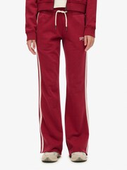 Superdry Red Athletic Stripe Flare Joggers - Image 1 of 8