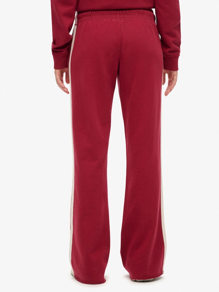 Superdry Red Athletic Stripe Flare Joggers - Image 2 of 8 Superdry Red Athletic Stripe Flare Joggers - Image 2 of 8