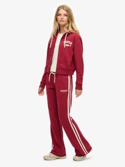 Superdry Red Athletic Stripe Flare Joggers - Image 5 of 8