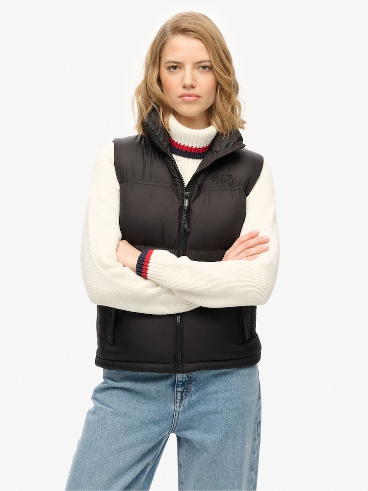 Superdry Black Tech Padded Gilet - Image 1 of 6