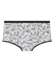 Yours Curve Grey Leopard Print Shorts 5 Pack - Image 8 of 8