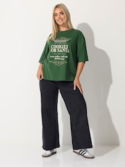 Yours Curve Green Limited Cookies For Santa T-Shirt - Image 3 of 7