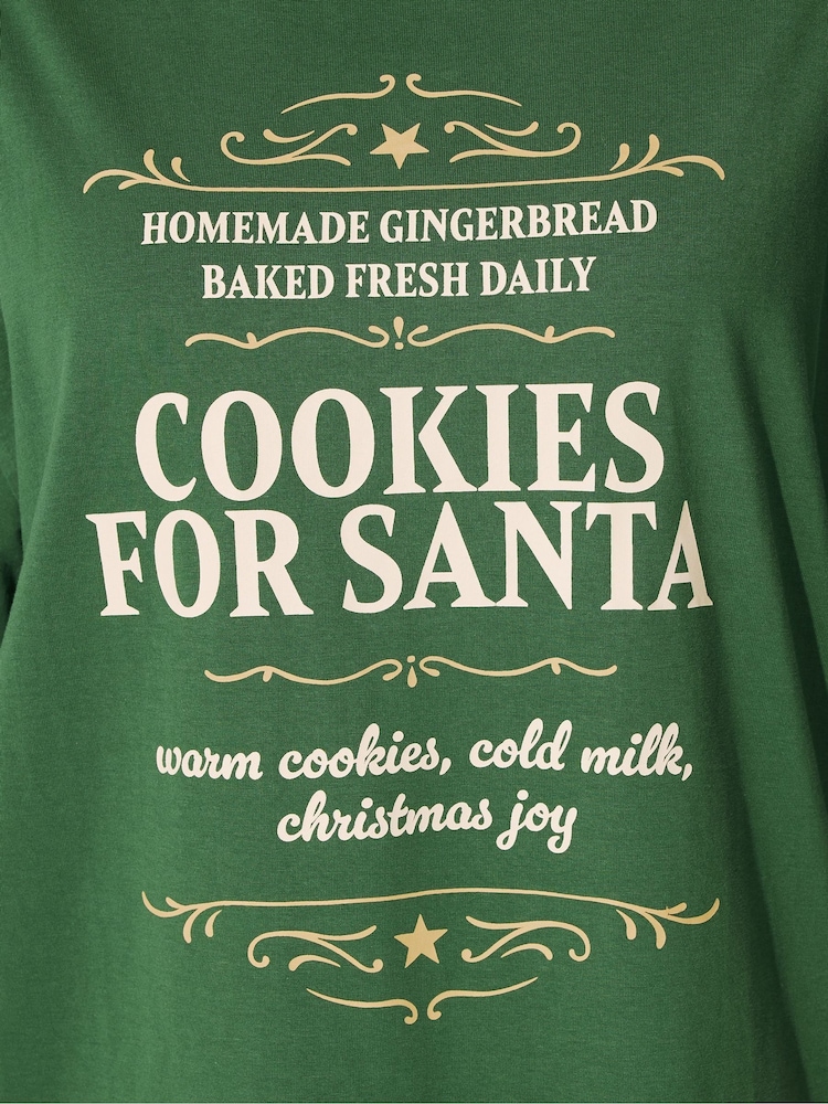 Yours Curve Green Limited Cookies For Santa T-Shirt - Image 7 of 7