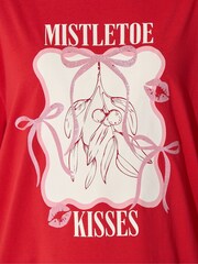 Yours Curve Red Limited Mistletoe Kisses T-Shirt - Image 5 of 5